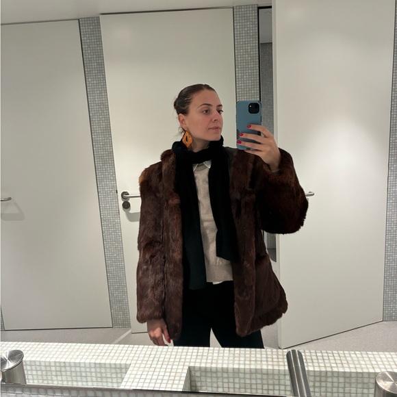 Vintage real Fur brown Women's Jacket - Picture 3 of 4